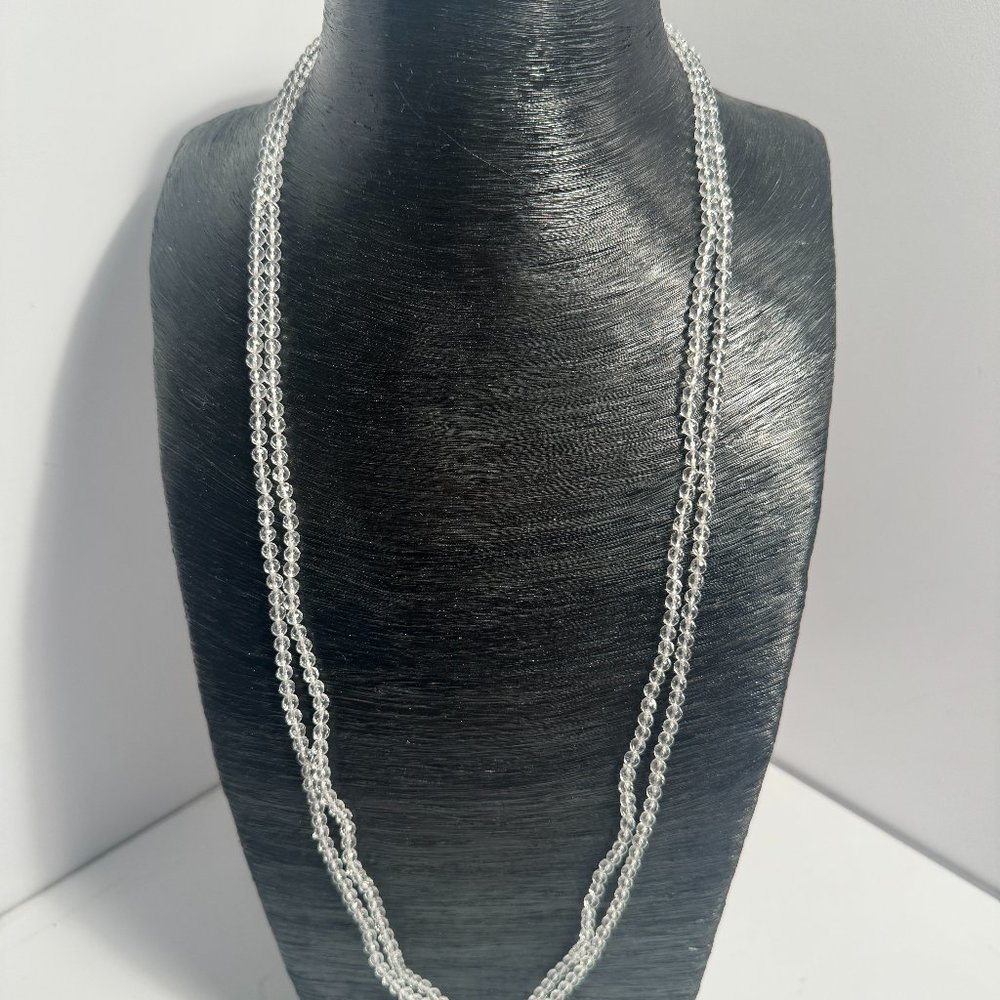 CLEAR FACETED CRYSTALS 2 STRANDS